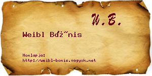 Weibl Bónis névjegykártya